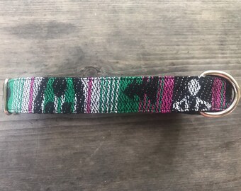 Green and Fuschia Boho Dog (or Cat) Collars & Leashes