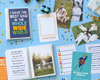 Father's Day Printable Book - Mini Book - All About Dad - Last Minute Gift - Gift for Dad - Printable Gift for Dad - Kids DIY