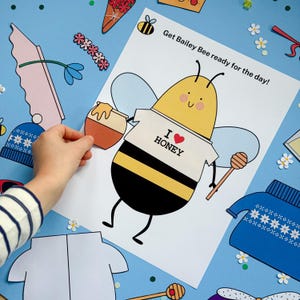 Bee Busy Book Printables - Toddler Activities - Bee Printable Activities - Bee Activities - Bee Paper Doll