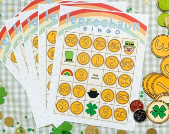 Printable St. Patrick's Day BINGO-Leprechaun BINGO-Kids St. Patrick's Activity-Printable St. Paddy's Day BINGO-St. Patrick's Party Game
