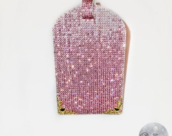 Bling Pink Glam Crystal Luggage Tag