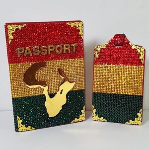 Bling African Beauty Passport Cover and Luggage Tag Set
