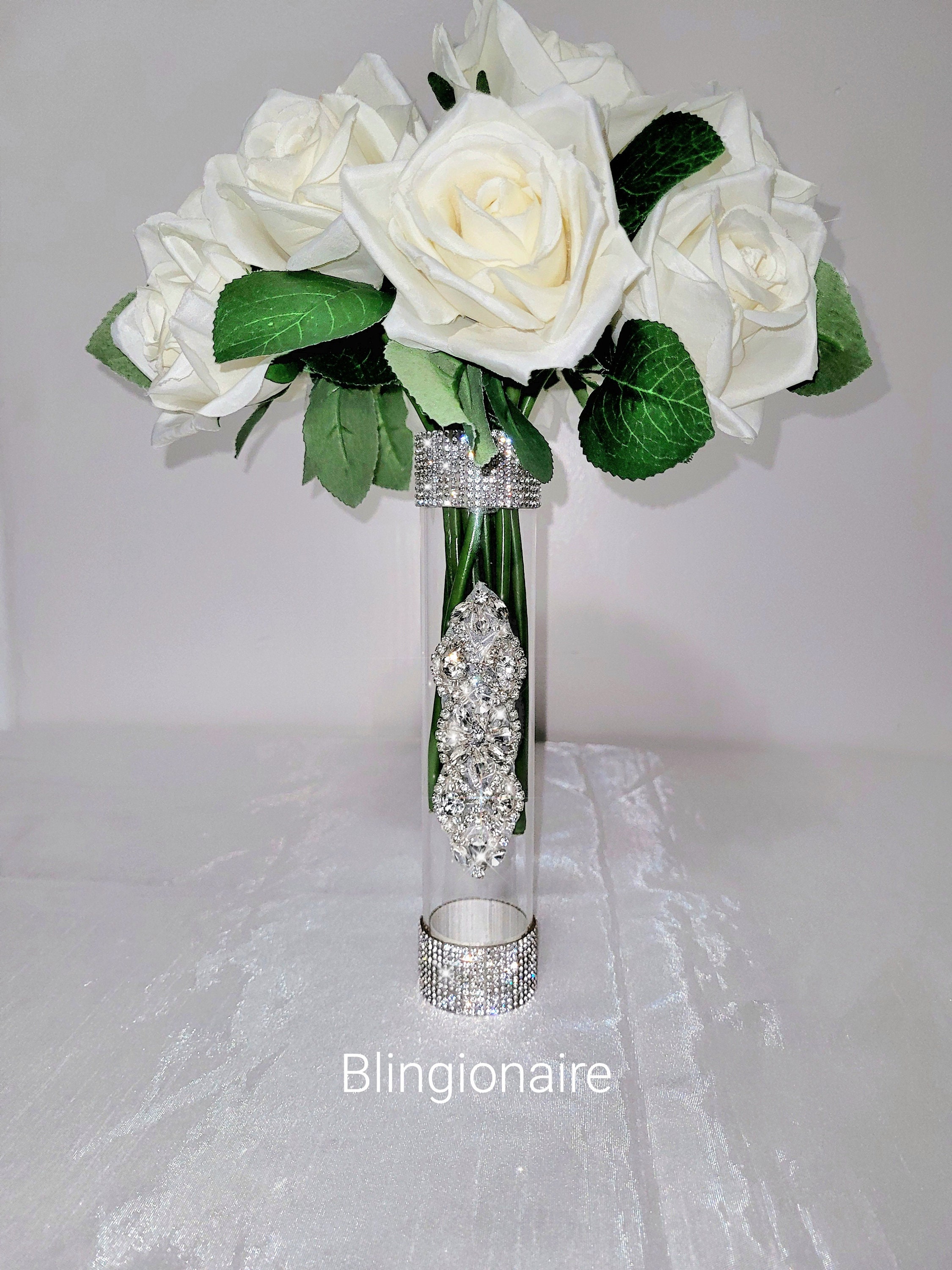 Acrylic Rhinestone Bride Bouquet Holder 