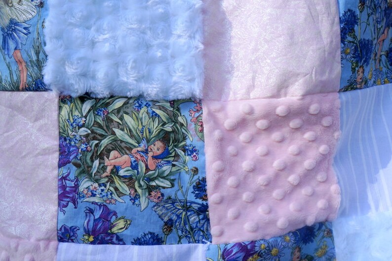 Baby Keepsake Flower Fairy Baby Blanket Lavender Pink Baby Blanket Baptism Gift Purple Baby Girl Shower Gift Minky Blanket