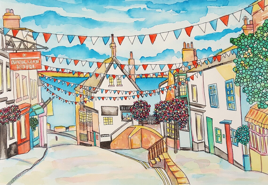 Original painting of Lyme Regis original fine art English Etsy