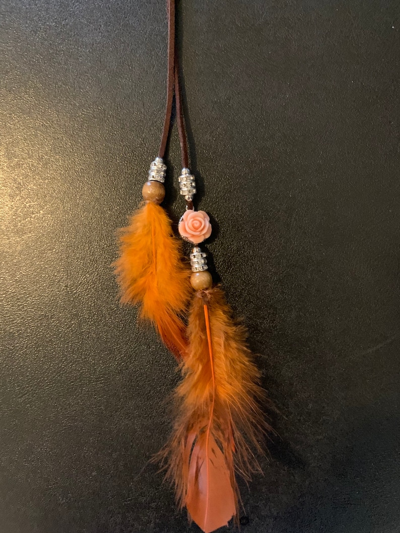 Rose feather hair clip roach clip