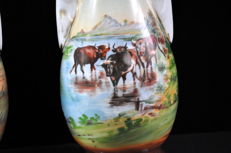 Cow Vases Cattle Vases Pair Made in Austria Victoria Etsy