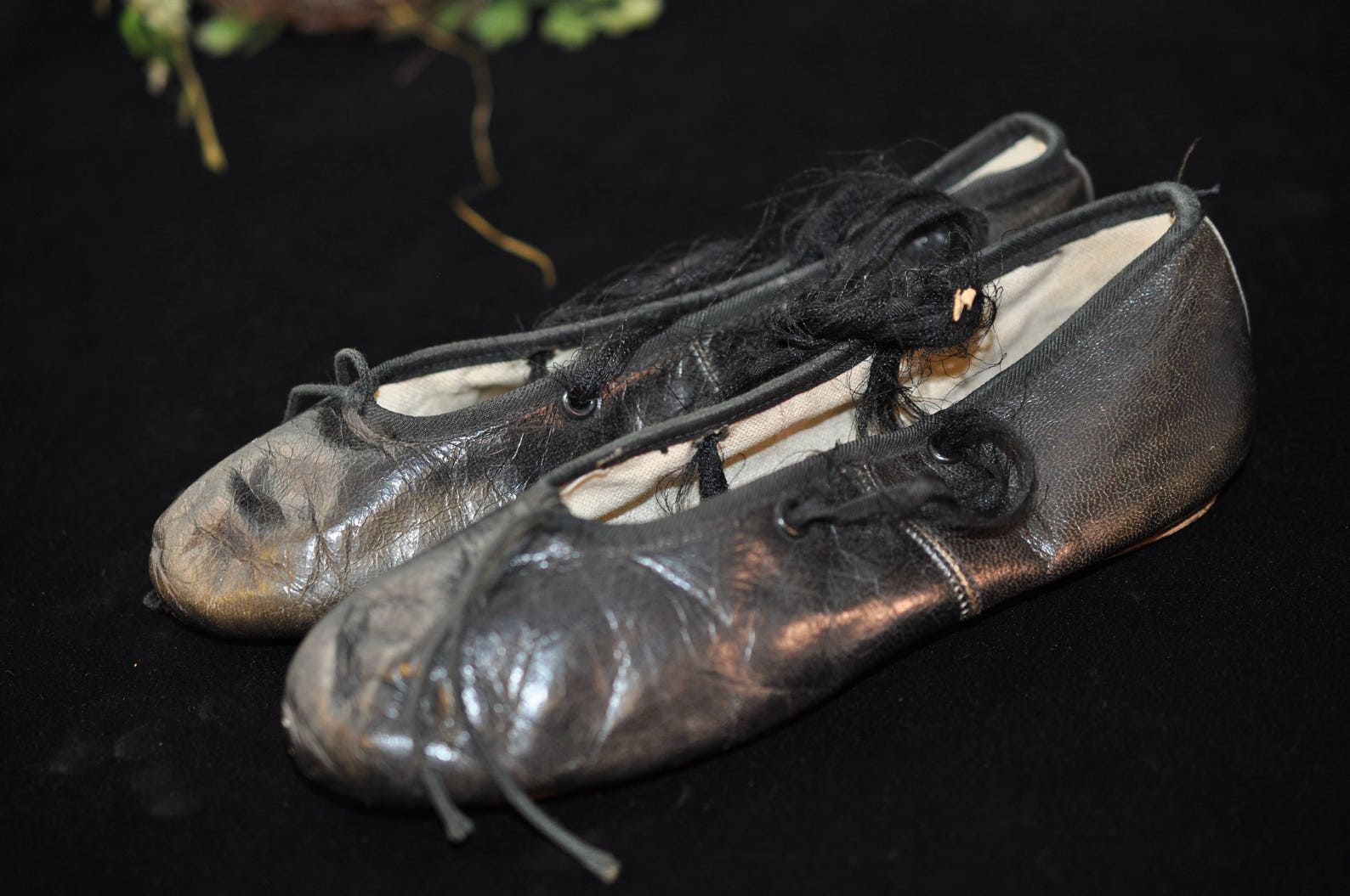 vintage leather ballet shoes, 1950's antique shoes, children clothing, size 13 1/2, great for display, leather bottom, black vintage leather ballet shoes, 1950's antique shoes, children clothing, size 13 1/2, great for display, leather bottom, black