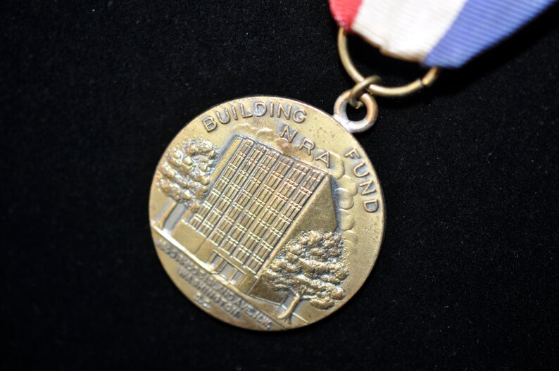 NRA Building Fund Medal Red white blue #242 Collectible National Rifle Association Medal