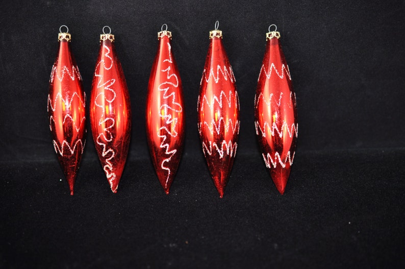 Made in Colombia 1950/'s Ornaments #39 We have more Red 5 Great Pointed Ornaments Box of Ornaments