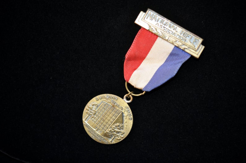 NRA Building Fund Medal Red white blue #242 Collectible National Rifle Association Medal