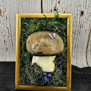 Brown Mushroom Nature Scene, Cottage Core Decor, Goblin Core Decor, Mushroom Garden Scene, Mushroom Decor, Forest Decor, Mushroom Lover