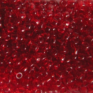 8/0 Transparent Ruby Red seed beads 20 grams. Red Seed Beads,  Ruby Red Beads, Jewelry making, Beads  8276