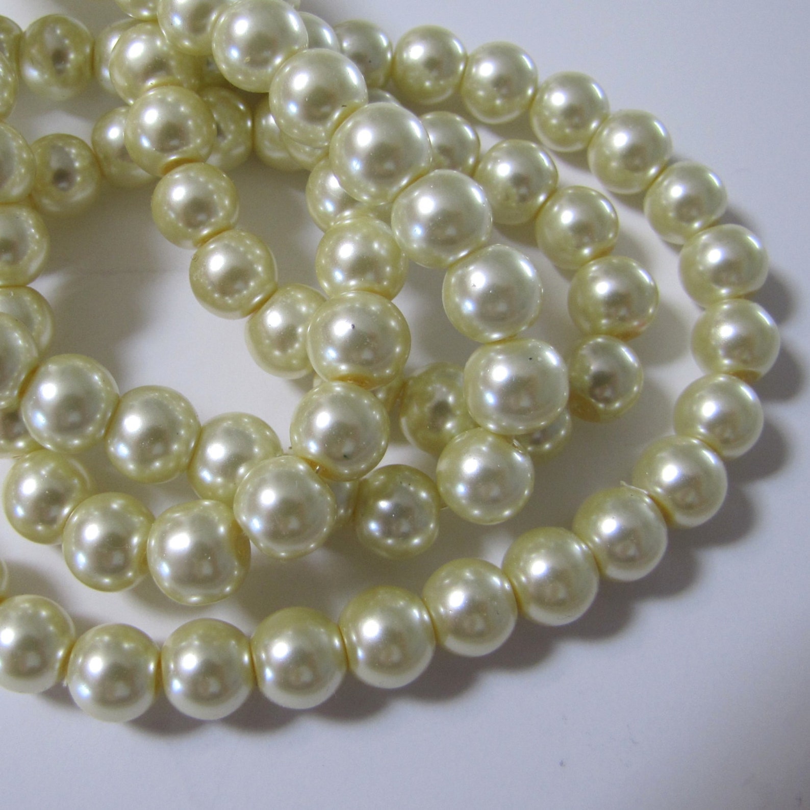 8 Mm Pale Yellow Pearls Celestial Pearls Pearl Beads Yellow Etsy