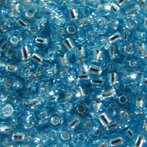 Seed Beads,  6/0 Seed Beads,  Lt Aqua Silver Lined, 10 grams, Aqua Seed Beads, Silver lined Seed Beads,  5140 Japanese Beads