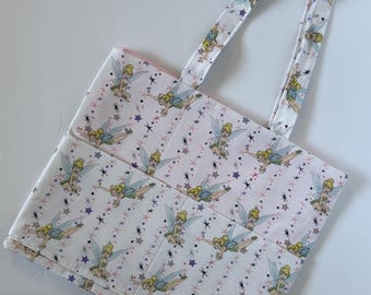 Sac fourre-tout imprimé fée clochette, sac de projet, sac de livre