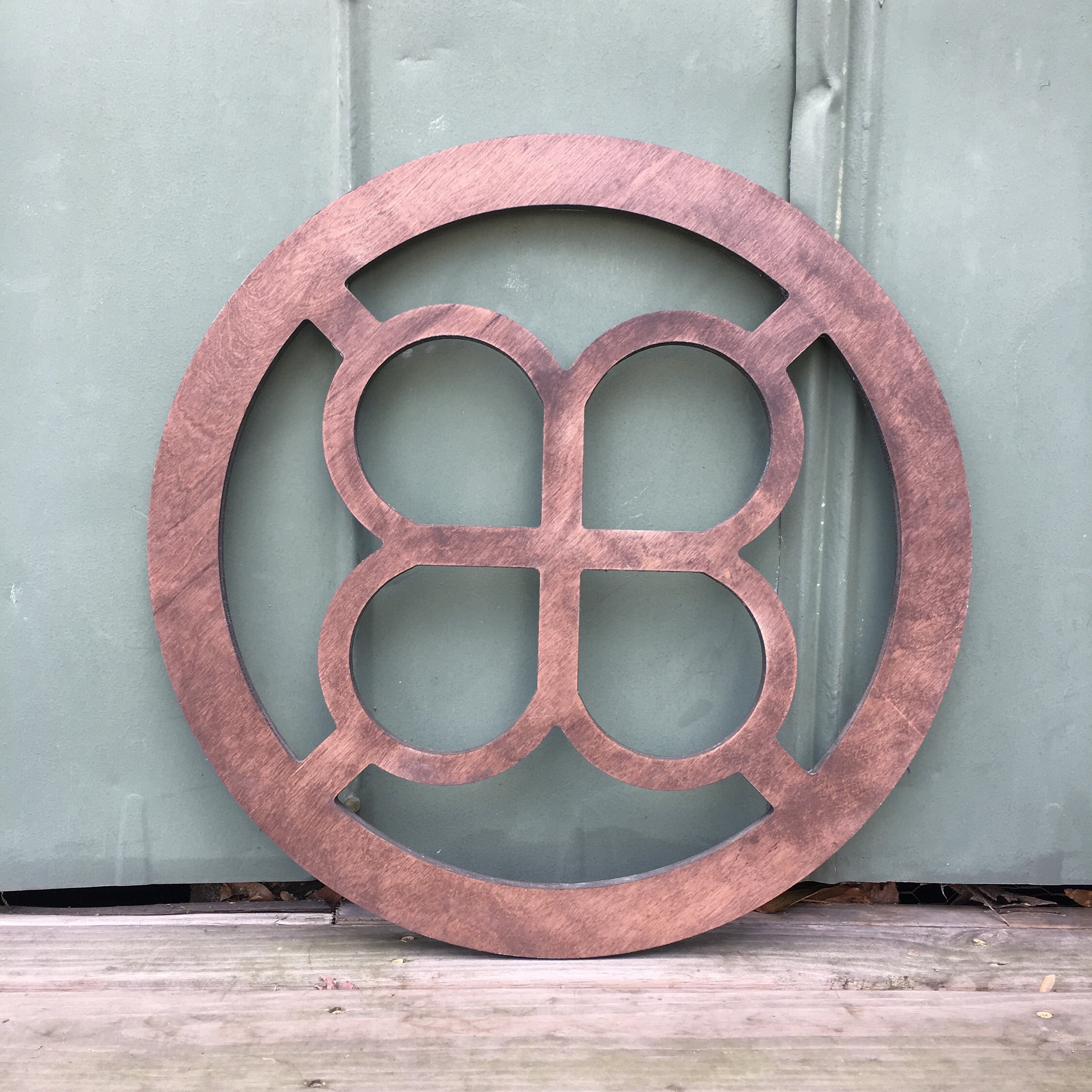 Wood Cathedral / Gothic Round Window with Quatrefoil and X Etsy