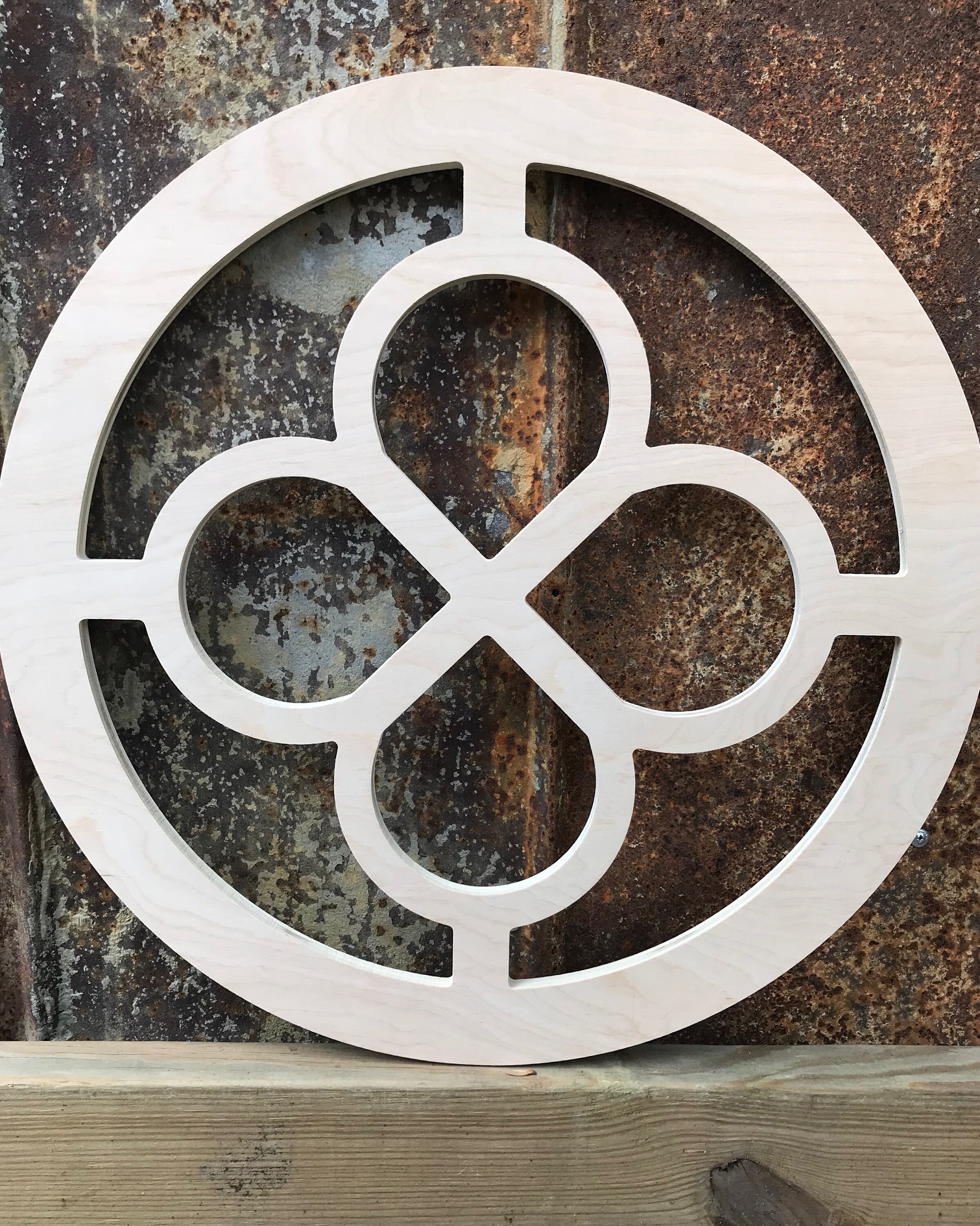 Wood Cathedral / Gothic Round Window with Quatrefoil and X Etsy
