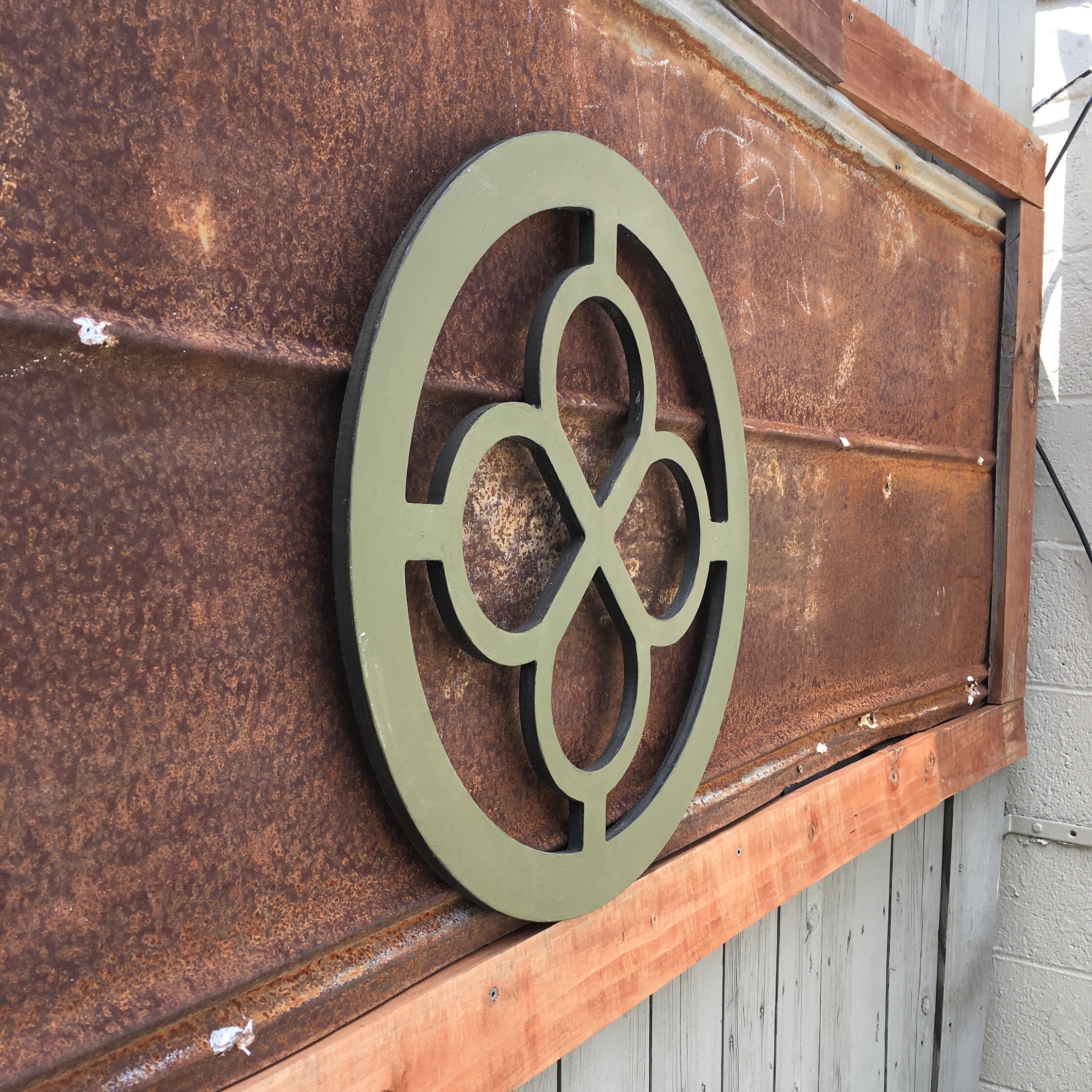 Wood Cathedral / Gothic Round Window with Quatrefoil and X | Etsy