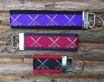 FIELD HOCKEY Custom Field Hockey Loop Key Fob Field Hockey Key Chain Hockey Team Gift Hockey Coach Field Hockey Keychain Field Hockey Gifts