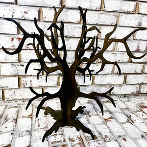 Árbol embrujado, árbol de Halloween, árbol aterrador, decoración de mesa de Halloween, decoración de Halloween, árbol de madera independiente en 3D, árbol de madera, árbol negro