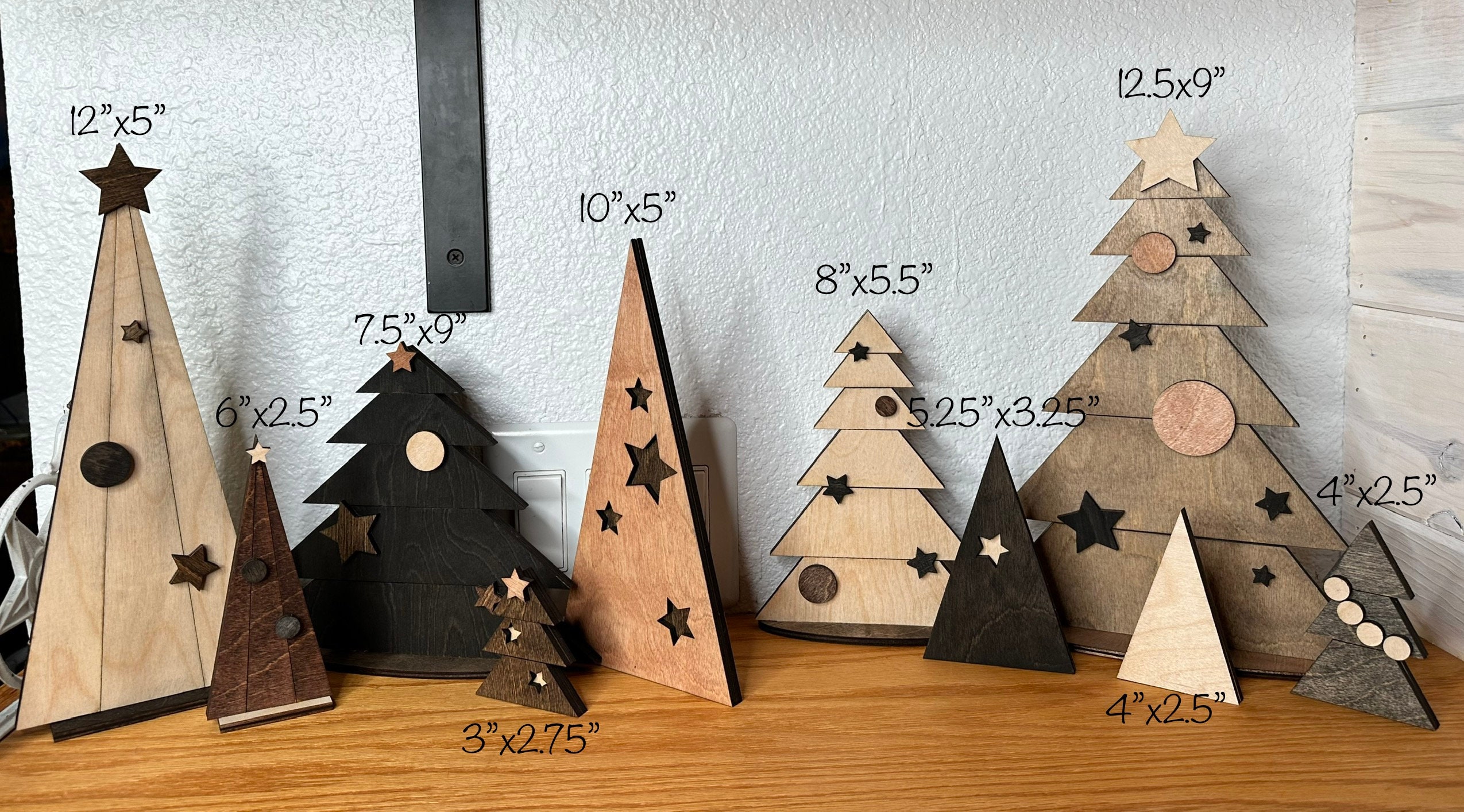 木製クリスマスツリー5個セット - Etsy 日本