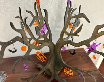Halloween Ornament Bundle for 3D Freestanding Haunted Tree: Black Wood Halloween Decor
