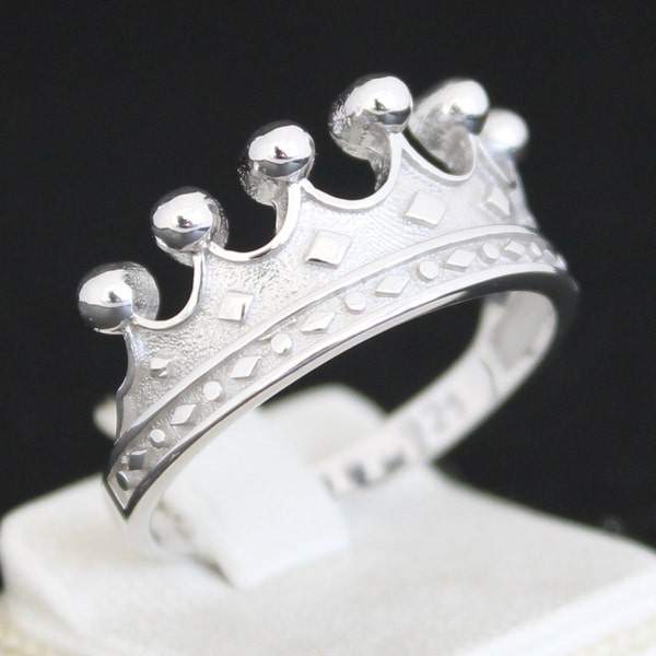 Sterling Silver Men's Crown Ring Excellent Design Stamped 925