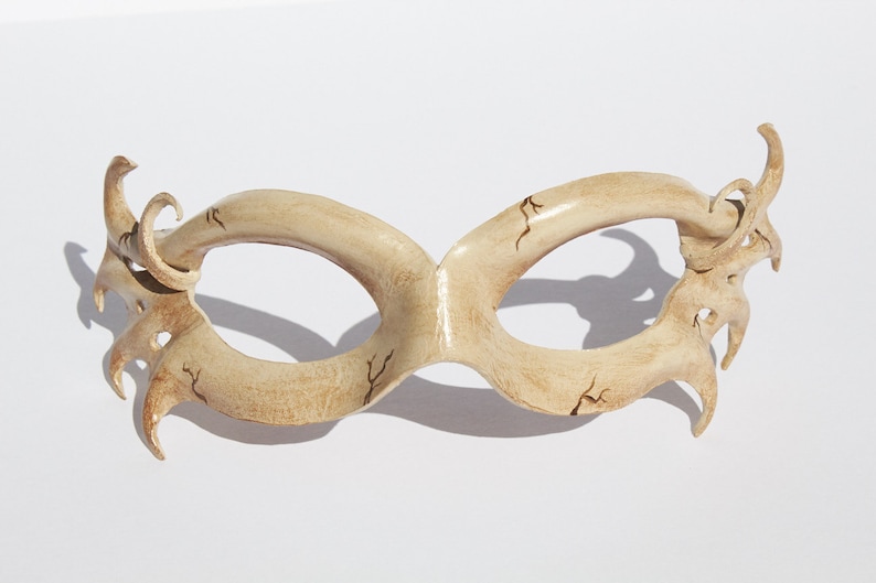 Sprite: Bone (hand-painted Leather Mask) - Etsy