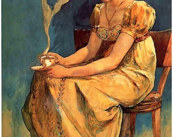 Hora del té elegante, A3, tiza elegante, decoupage de lujo, Woodubend