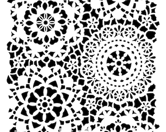 Encaje Hippy - Stencil - 19.29" X 13.78" - Tiza elegante/Woodubend