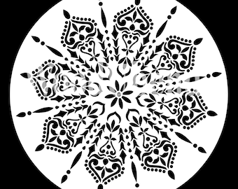 Spider Mandala - Stencil PCS018 - 15.75" X 15.75" - Tiza elegante/Woodubend
