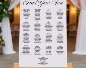 Personalized Wedding Seating Chart Sign: Modern Minimalist Table Assignment