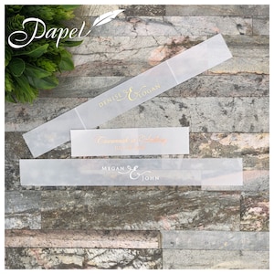 Foil Printed Vellum Belly Bands: Invitation Enclosure