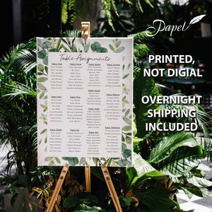 Wedding Table Chart Seat Assignment Sign PRINTED NOT DIGITAL Personalized Foamcore Shipped overnight by table or alphabetical image 1