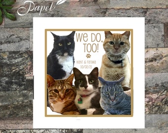 Personalized Cat Dog Wedding Cocktail Napkins, Luncheon Napkins, Reception Beverage Napkins, Personalized Napkins with your pet's photo!