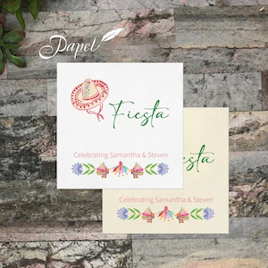 Fiesta Napkins – Custom Cocktail or Luncheon Napkins for Rehearsal Dinner, Couples Shower, or Mexican-Themed Birthday Party