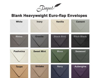 Colored Euro Flap Envelopes: Heavyweight Paper, Eco-Friendly Set of 25