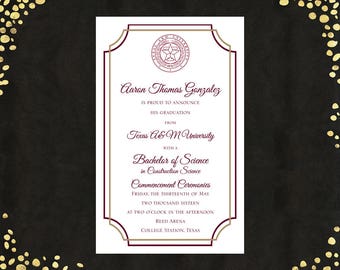 college graduation invitation etsy