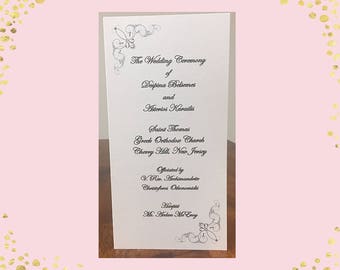 tri fold wedding programs catholic mass wedding program etsy