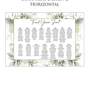 Wedding Table Chart Seat Assignment Sign PRINTED NOT DIGITAL Personalized Foamcore Shipped overnight by table or alphabetical image 4