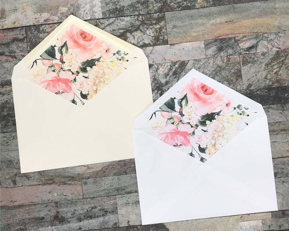 Lined Envelope for Wedding Invitations, Envelope Liner, Pink Blush