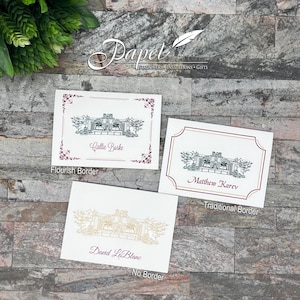 Florida State Universität Abschlussfeier Dankeskarten, Notecards, Kundenspezifische Skizze Tillman Hall, Flache Karten oder Gefaltete Notecards, Go Noles