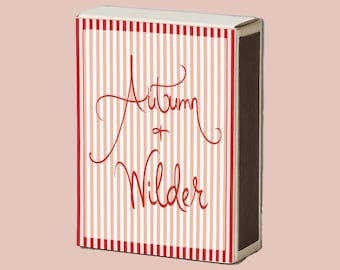 Custom Wedding Matchboxes: Striped Personalized Matchbox Favors