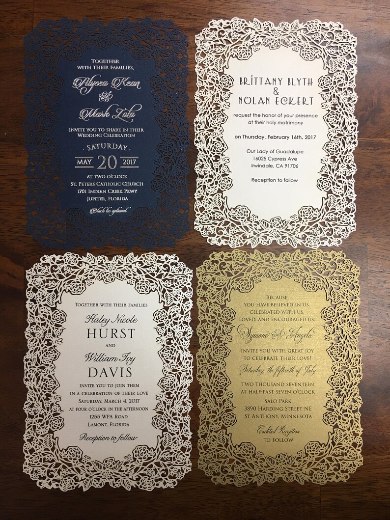 Floral Laser Cut Tea Party Invitations Mother/'s Day Tea Party Die Cut Laser Cut Rustic Tea Party Invites Laser Cut