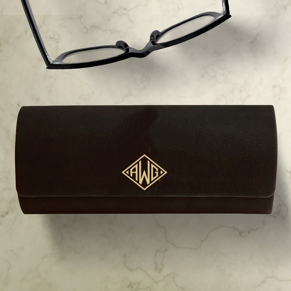 Monogram Vegan Leather Eyeglass Case: Personalized  display picture 1