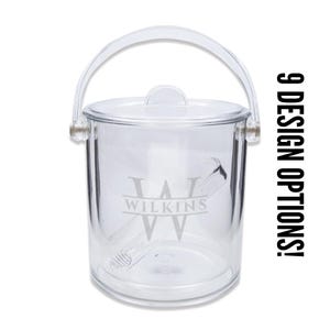 Personalized Acrylic Ice Bucket, Custom Monogram Ice Bucket, Engraved Gift, Birthday Gift, Housewarming Gift, Custom Gift, Home Gift