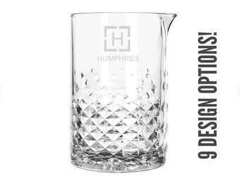 Custom Engraved Cocktail Mixing Glass – Personalized Gift for Dad
