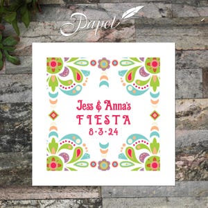 Personalized Fiesta Napkins: Colorful Mexican Party Luncheon Napkins