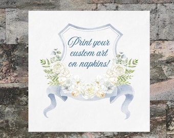 Personalized Wedding Napkins: Custom Logo, Cocktail & Bar Decor